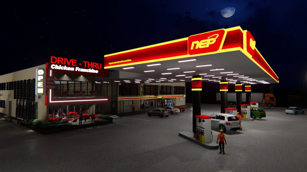 3d render of NEP petrol filling station phoenix industrial park